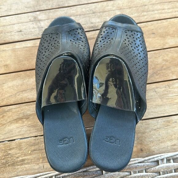 Ugg Australia Ansel Black Leather Clogs 10 NWOT - Picture 7 of 10